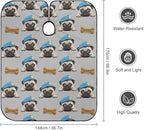 Adults Cute Hat Pug Dog Hair Styling Cape Large, Long Haircut Apron for Hair Cutting Styling, Easy Clean