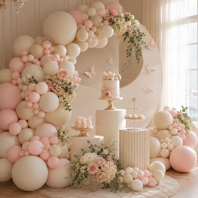 122PCS Dusty Pink Balloon Arch Kit - Image 7