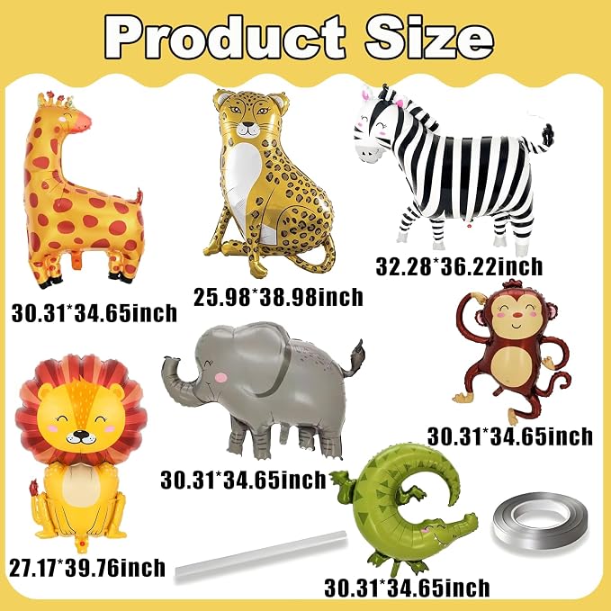 Safari Animal Balloons Zoo Animals Balloons Jungle Balloon - Image 2