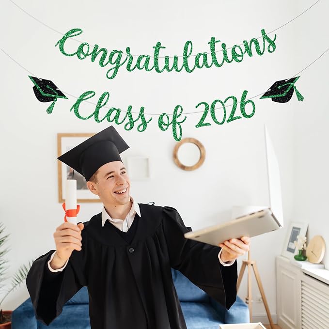 Congratulations Class of 2026 Banner, Congrats Grad Party Decor, 2026 - Image 7