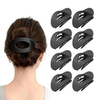 Upgraded 8 Pack French Flat Hair Clips for Women Girls, Matte Lay Flat Claw Clips, Large No-Slip Claw clips for Thick & Thin Hair, Strong Hold Styling Barrettes Accessories for Daily Styling(Black)