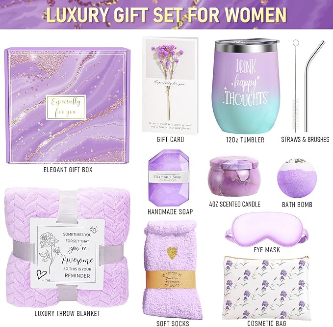Gifts for Women Self Care Gift, Relaxing Care Package Spa Gift Basket, Valentines Day, Mothers Day, Christmas, Birthday Gifts for Women Mom Her Friend Sister Wife