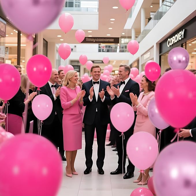 100Pcs Pink Balloons 12Inch Hot Pink Metallic Pink Balloon Light Pink Balloon - Image 7
