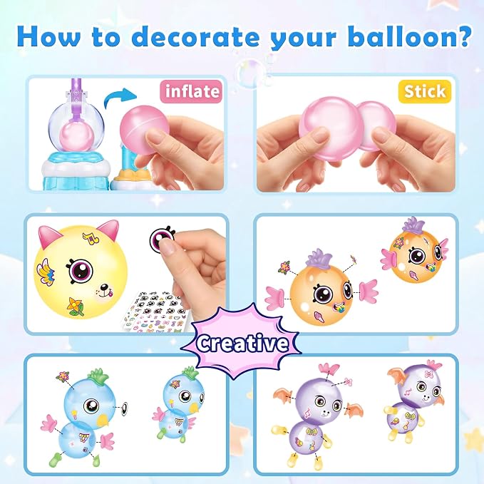 BTEC 195PCS DIY Princess Blue Magic Balloon Craft Kits, Girls Gifts Ages 3+ | - Image 4