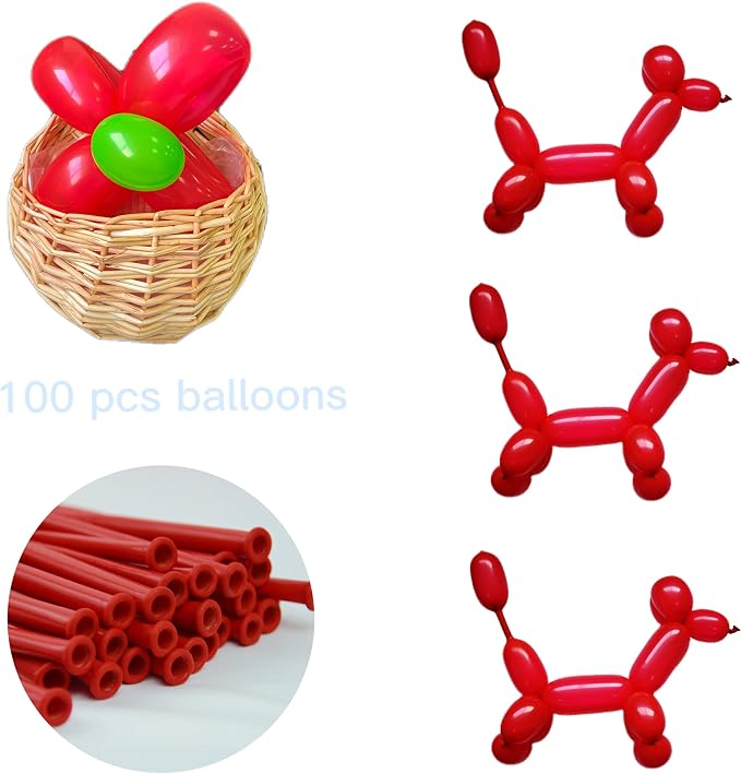 100PCS 260Q red Magic long balloons decoration shopping mall activities - Image 3
