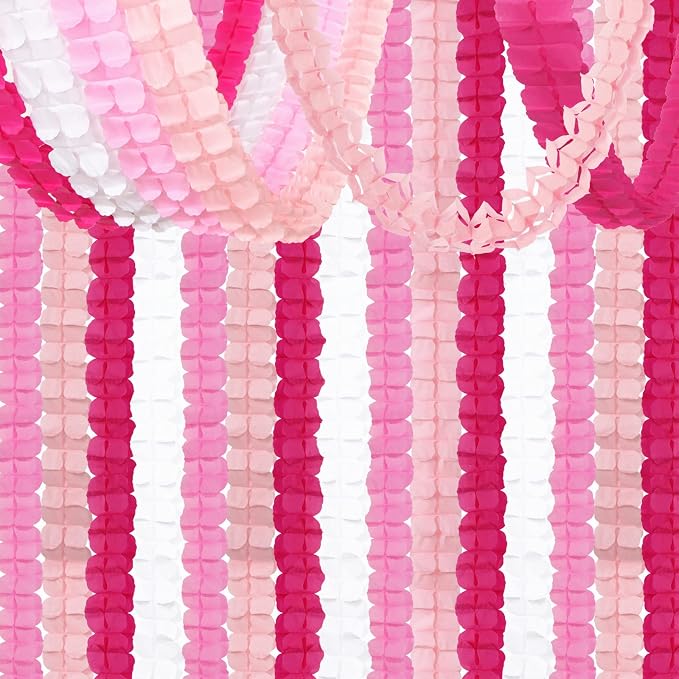 Rose-Red Pink-White Party-Decorations Streamers Garland - 157Ft Four-Leaf by Hugtmr