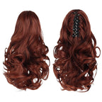 Ponytail Extension, Clip on Ponytails for Women, 12" Claw Clip in Short Curly Wavy Pony Hair Extension for Women - Auburn
