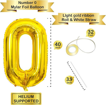 Gold Number Balloons Birthday Balloons - Image 3