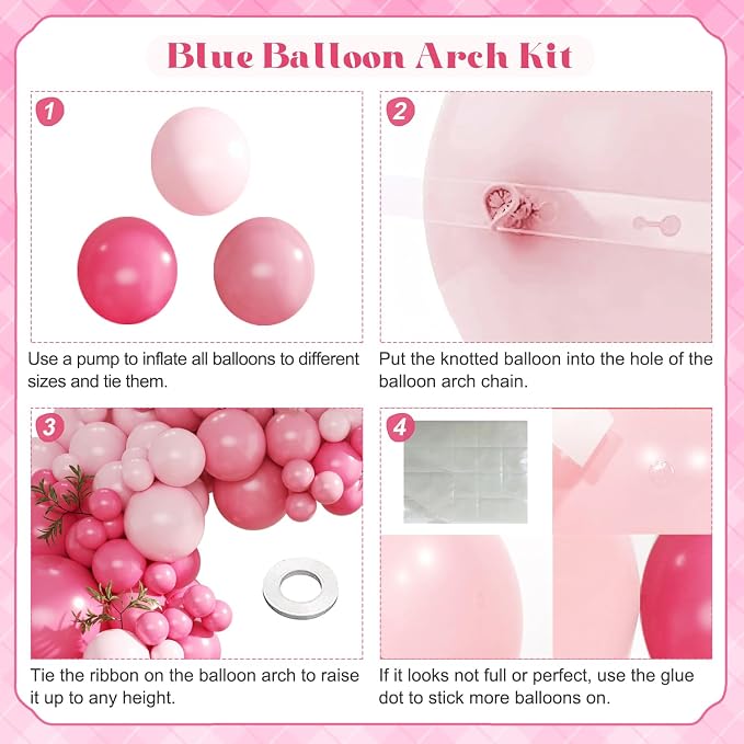 Hot Pink Balloons Arch Kit for Princess Birthday Decorations | Hot Pink - Image 4