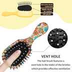 Mini Hair Brush,Cute Detangling Travel Hair Brush,Soft Bristles for Effortless Tangle Removal,Detangler Hairbrush for Women Men Boys Girls Kids Wet Dry All Hair Types (Colorful Bohemian Flowers, Mini)