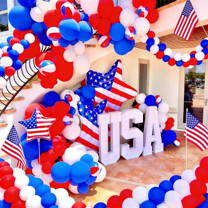100pcs Red White and Blue Latex Balloons 12 Inch 4th of July Balloons - Image 5