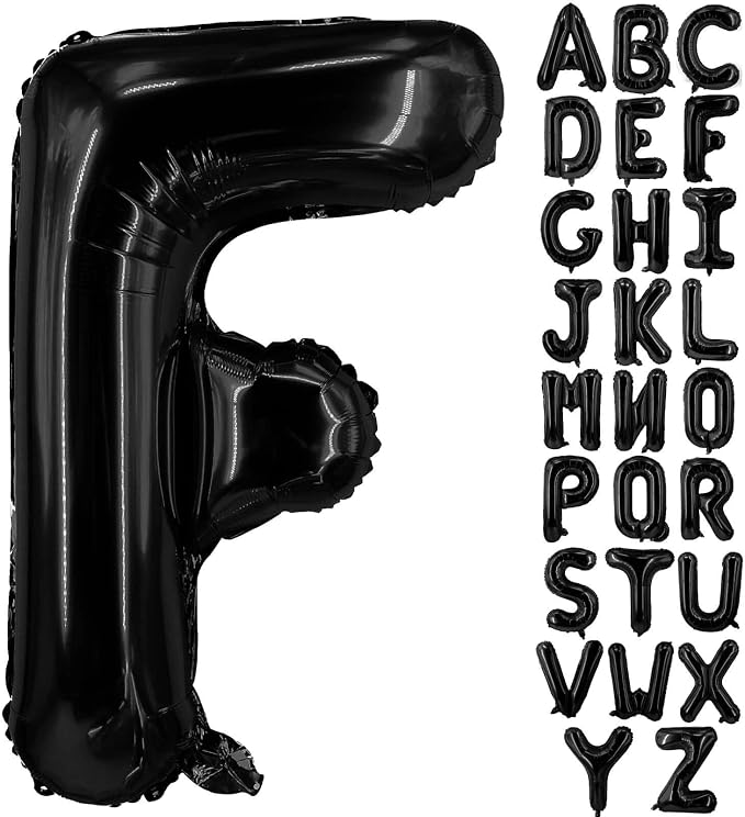 Lovoir 40 Inch Large Black Letter F Balloons Big Size Jumbo Mylar Foil Helium by Lovoir