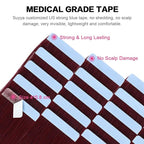 SUYYA Tape in Hair Extensions Human Hair Burgundy 28 Inch 60g/pack 20pcs Straight Seamless Skin Weft Tape in Real Human Hair Extensions Win Red(28inch #Burgundy)
