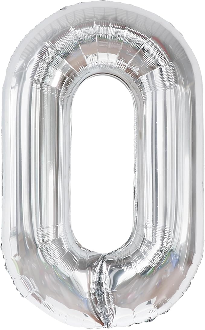 KatchOn Silver Number 0 Balloon 40 Inch | Mylar 0 Number Balloon - Image 9