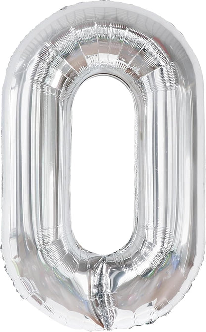 KatchOn Silver Number 0 Balloon 40 Inch | Mylar 0 Number Balloon - Image 9