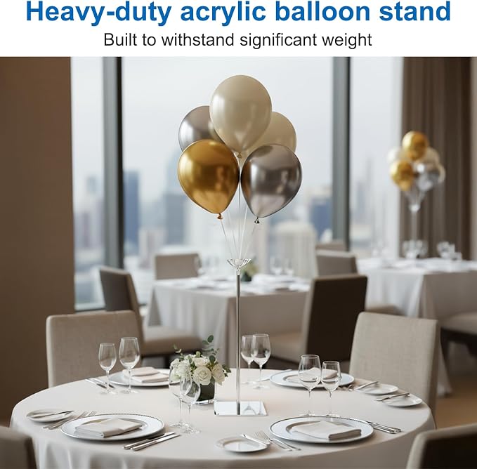 5 Pcs Clear Acrylic Balloon Stand, 15.7 Inch Tabletop Balloon Holder - Image 6