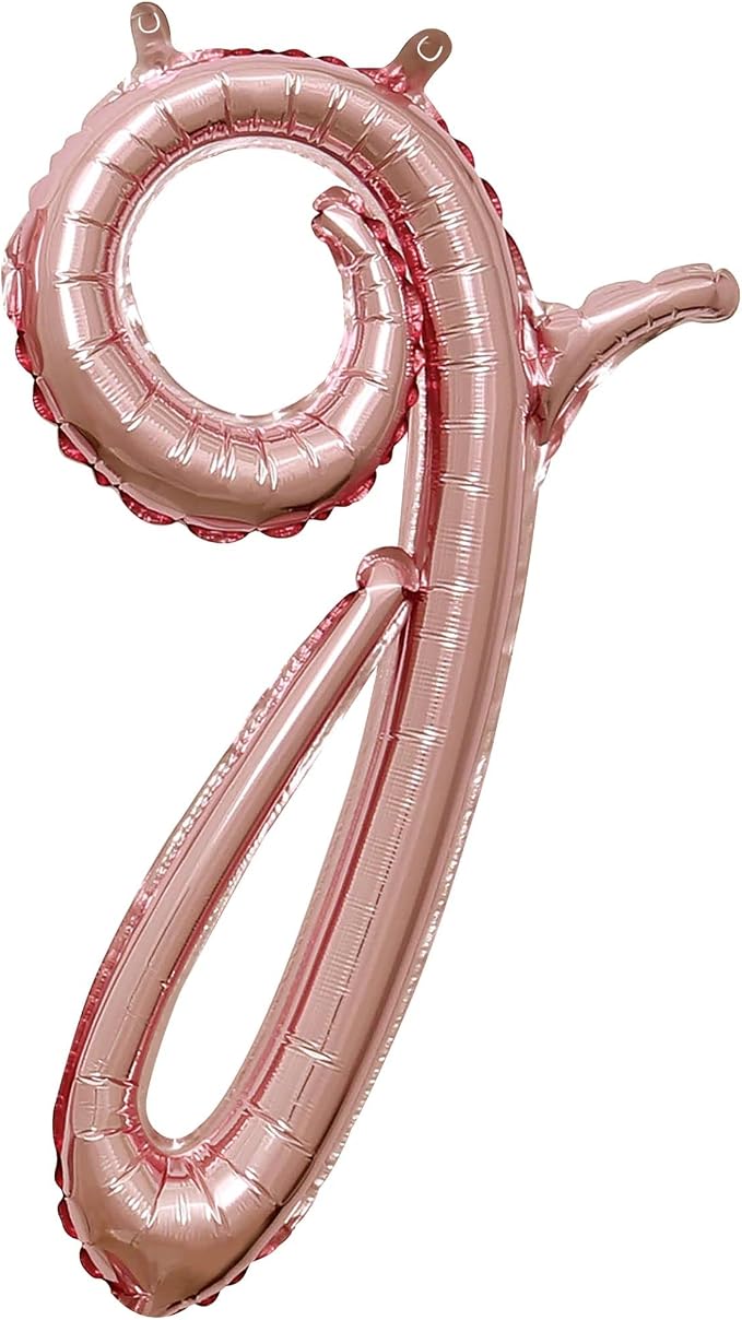 Rose Gold Script Shaped Foil Balloon by AmscanPartySupplies