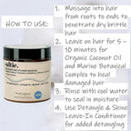 Deep Conditioning Moisture Vitamin Hair Mask with Organic Coconut Oil - Restores Dry Damaged - Repairs damage - reduces frizz - improves scalp circulation - Silicone Free