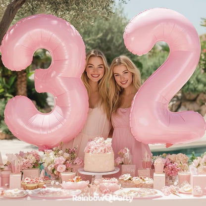 RainbowQ Pink 32 Balloon Number 40 Inch 0-40 Foil Large Balloons | Big Mylar 32 - Image 4