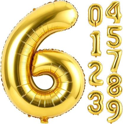 40 Inch Gold Number 6 Foil Balloon by Unknown