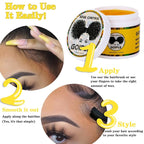Edge Control Wax for Women Strong Hold Non-greasy, 4 OZ Edge Wax Styling Gel for Black Women Hair No Flaking, White Residue, Shine and Smooth, Long Lasting For All Hair Types (Pineapple Scent)