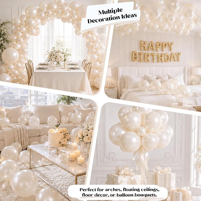 Pearl White Sand Balloons - Image 4