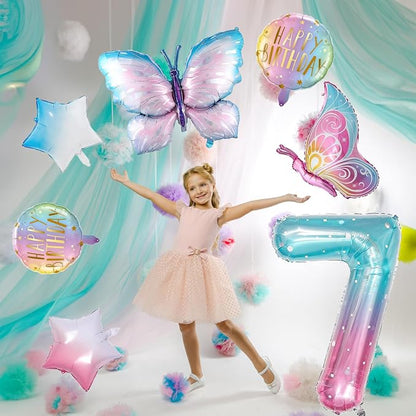Butterfly Balloons 7th Birthday Decorations - Image 3