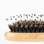 RHOS Mini Boar Bristle Hair brush for Women/Men/Kids-Small bamboo Paddle Brush for Smoothing/Detangling/Adding Shine-Travel Size bamboo Hair Brush for Pocket,Bag