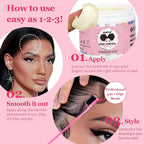 Goiple Edge Control Wax for Women Strong Hold Non-greasy Edge Smoother Strawberry Scent Edge Control Wax + Edge Scarf + Hair Bonnet, Pink