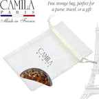 Camila Paris CP3645 French Hair Barrette Clip Oval Brown and Africa, Strong Hold Grip Hair Clips for Women, No Slip Rubberized Metal Closure, Durable Styling Girls Hair Accessories, Made in France