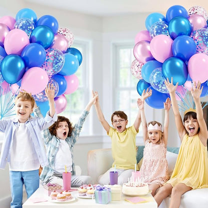 60pcs Pink and Blue Balloons 12inch - Image 4