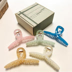 5 Inch Extra Large Claw Clips, 13 cm No Slip Jelly No Slip XL Hair Clips for Thick Long Curly Hair, Big Hair Claw Clips, 5 Pack