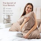 100% Silk Pillow Cases 2 Pack Queen Size Mulberry Silk Pillowcase for Hair and Skin Set of 2 Highest Grade 6A Silk Soft Breathable Cooling with Hidden Zipper, Taupe