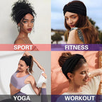 Yeshan Black Headbands for Women No slip Wide Stretchy Headband Twist Knotted Head bands Yoga Workout Sport Hair bands,Pack of 12