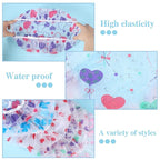 Pengxiaomei 6 Pcs Shower Cap, Reusable Waterproof Hair Cap Shower Caps Stocking Stuffers for Women Men Kids