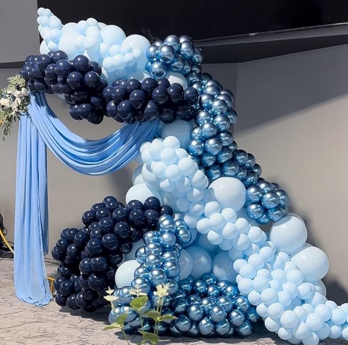 Navy Blue and Gold Balloons Arch Kit - Image 7