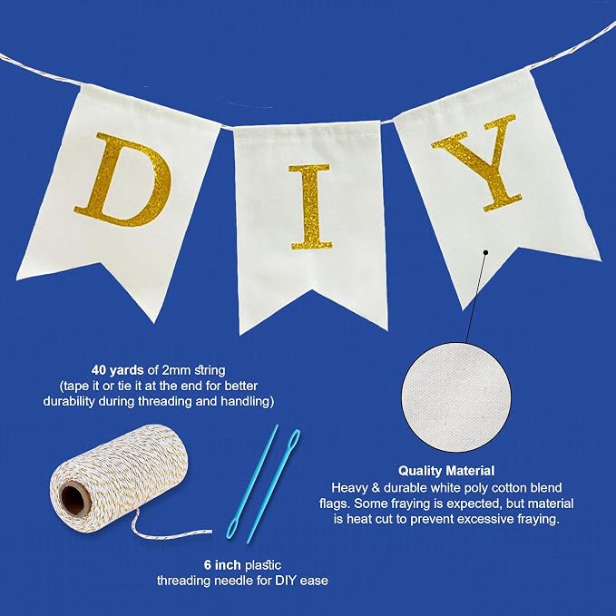 Pre-Printed Banner Kit – 97 White CANVAS Flags - Image 9