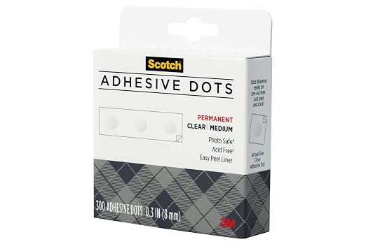 Scotch Adhesive Dots, 0.3 inches, 300 Dots/Pack, Easy Dispensing, Photo-Safe by Unknown