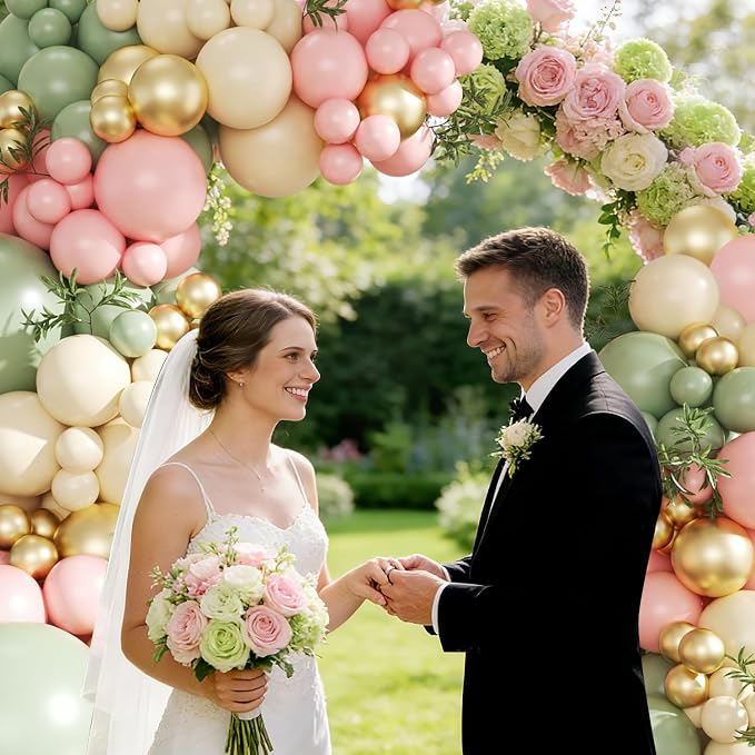 Pink and Green Gold Balloon Arch Kit - Image 4