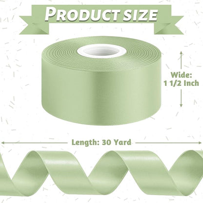 30Yards 1 1/2In Sage Green Ribbon - Image 2