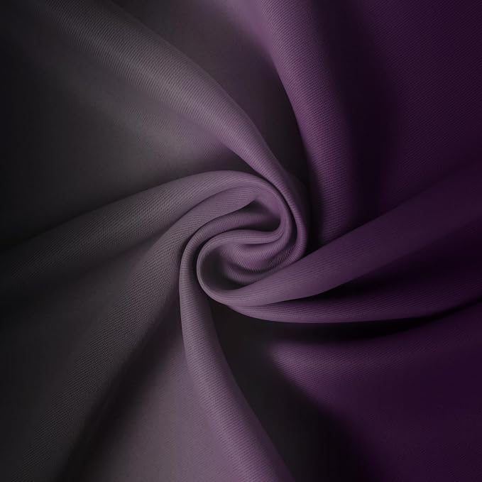 Yakamok Blackout Ombre Purple and Black Curtains - Image 4