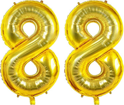 Joycard 100pcs 40" Gold Foil Number 88 Balloons by Joycard