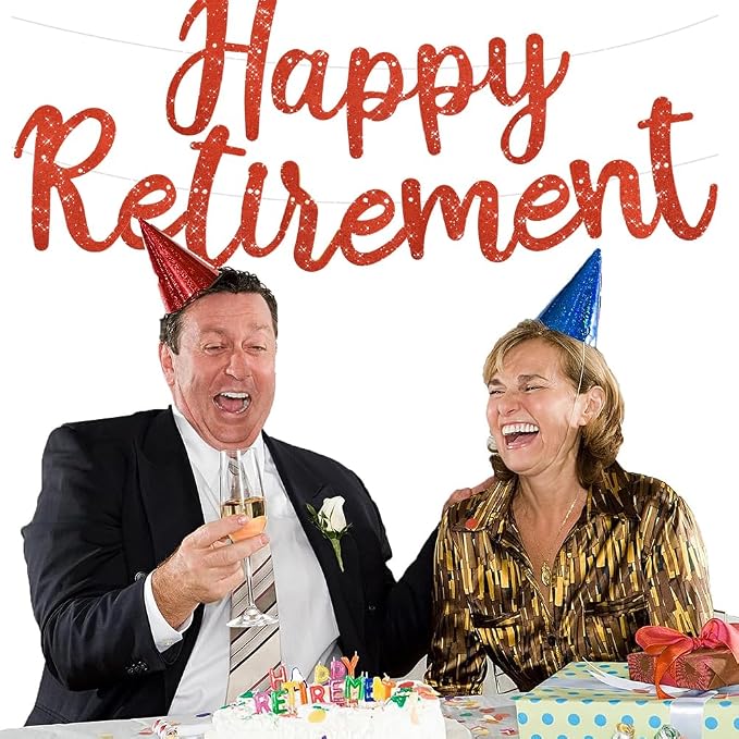 BEISHIDA Pre-Strung Glitter Red Happy Retirement Banner Party Decoration | NO - Image 5