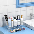 NIUBEE Hair Tool Organizer, Clear Acrylic Hair Dryer and Styling Organizer with Drawer, Bathroom Countertop Blow Dryer Holder, Vanity Caddy Storage Stand for Accessories, Makeup, Toiletries