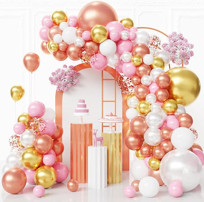 Rose Gold Balloons Arch Kit by FQZYLCH