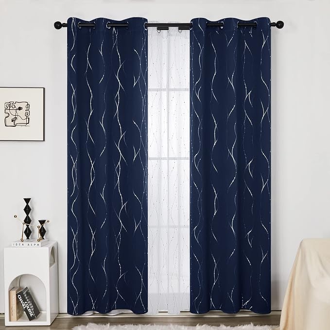 Deconovo Living Room Curtains 84 Inches Long, Thermal Insulated, Room Darkening - Image 2