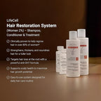 LifeCell Hair Restoration System for Women 2% – Hair Growth Treatment with Minoxidil, Anti-DHT Shampoo & Conditioner – Thicker, Fuller Hair – Supports Scalp Health & Hair Regrowth – 16.8 Fl Oz