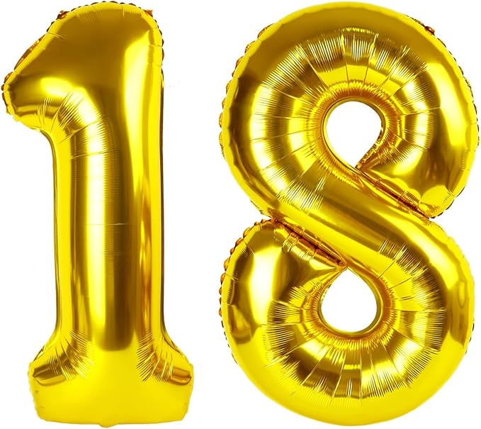 Numbers 17 Balloon 40Inch Gold Balloons by Argthjy