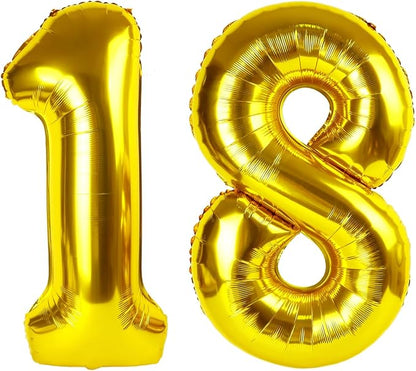 Numbers 17 Balloon 40Inch Gold Balloons by Argthjy