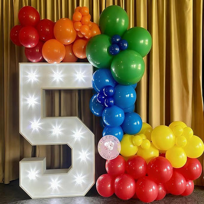 YMSZ Red Blue Green Yellow Balloons, Different Size, - Image 7